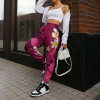 Pink Banana Leaf Hawaii Jogger Pants Lau Maia Plumeria Tropical Summer Vibes LT14 - Polynesian Pride