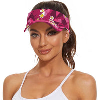 Pink Banana Leaf Hawaii Sun Visor Cap Lau Maia Plumeria Tropical Summer Vibes LT14 - Polynesian Pride