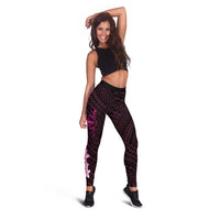 Pink Hawaii Leggings Hammerhead Shark Tattoo Curve Polynesian - Polynesian Pride
