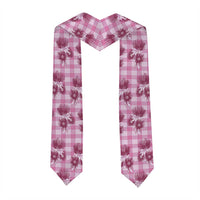 Pink Palaka Hawaii Graduation Stole Hawaiian Lehua Blossoms