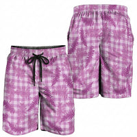 Pink Palaka Hawaii Palapalai Shorts for Men Hawaiian Fern