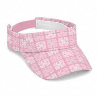 Pink Palaka Quilt Hawaii Sun Visor Cap Traditional Hawaii-plaid Pattern