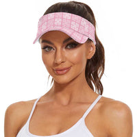 Pink Palaka Quilt Hawaii Sun Visor Cap Traditional Hawaii-plaid Pattern