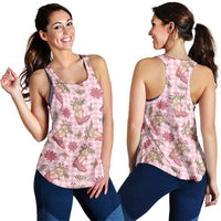 Pink Paniolo Palaka Hawaiian Cowgirl Christmas Women Racerback Tank - Polynesian Pride