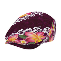 Pink Polynesia Jeff Hat Plumeria With Hibiscus Pattern Tropical Vibes LT14 - Polynesian Pride