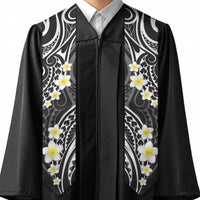 Plumeria With Black Polynesian Tattoo Pattern Graduation Stole