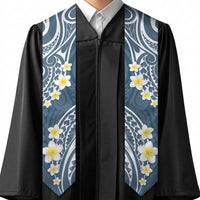 Plumeria With Blue Polynesian Tattoo Pattern Graduation Stole