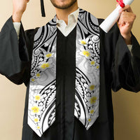 Plumeria With White Polynesian Tattoo Pattern Graduation Stole
