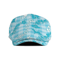 Polu Aloha Hawaii Jeff Hat Plumeria Lei With Palaka Motif LT14 Blue - Polynesian Pride