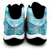 Polu Aloha Hawaii Sneakers J11 Plumeria Lei With Palaka Motif LT14 - Polynesian Pride