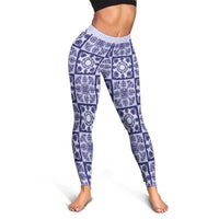 Polu Palaka Quilt Hawaii Leggings Hawaiian Tropical Monstera Sea Turtle
