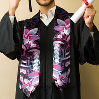 Polynesian Art Tattoo Graduation Stole Plumeria Flowers Pink Gradient