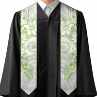 Polynesian Pattern With Plumeria Flowers Graduation Stole Lime Green
