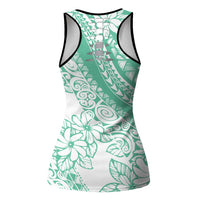 Polynesian Tiare Flower Cyan Pastel Hollow Tank Top