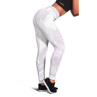 Polynesian Tribal Plumeria Lotu Tamaiti Leggings Pastel Mauve - Polynesian Pride