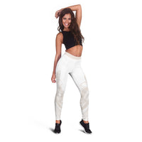 Polynesian Tribal Plumeria Lotu Tamaiti Leggings Pastel Nude - Polynesian Pride
