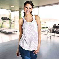 Polynesian Tribal Plumeria Lotu Tamaiti Women Racerback Tank Pastel Mauve - Polynesian Pride