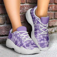 Poni Aloha Hawaii Chunky Sneakers Plumeria Lei With Palaka Motif - Polynesian Pride