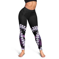 Poni Aloha Hawaii Lei Leggings Tropical Flowers Elegant Vibe - Polynesian Pride