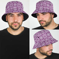 Poni Palaka Quilt Hawaii Bucket Hat Hawaiian Tropical Monstera Sea Turtle