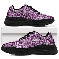 Poni Palaka Quilt Hawaii Chunky Sneakers Hawaiian Tropical Monstera Sea Turtle
