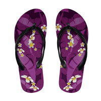 Purple Banana Leaf Hawaii Flip Flops Lau Maia Plumeria Tropical Summer Vibes LT14 Purple - Polynesian Pride