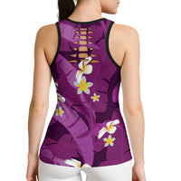 Purple Banana Leaf Hawaii Hollow Tank Top Lau Maia Plumeria Tropical Summer Vibes LT14 - Polynesian Pride