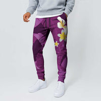 Purple Banana Leaf Hawaii Jogger Pants Lau Maia Plumeria Tropical Summer Vibes LT14 - Polynesian Pride