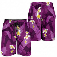 Purple Banana Leaf Hawaii Shorts for Men Lau Maia Plumeria Tropical Summer Vibes LT14 - Polynesian Pride