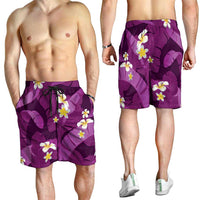 Purple Banana Leaf Hawaii Shorts for Men Lau Maia Plumeria Tropical Summer Vibes LT14 - Polynesian Pride