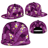 Purple Banana Leaf Hawaii Snapback Cap Lau Maia Plumeria Tropical Summer Vibes LT14 - Polynesian Pride