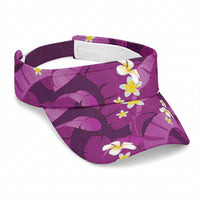 Purple Banana Leaf Hawaii Sun Visor Cap Lau Maia Plumeria Tropical Summer Vibes LT14 Universal Fit Purple - Polynesian Pride