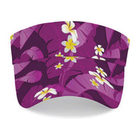 Purple Banana Leaf Hawaii Sun Visor Cap Lau Maia Plumeria Tropical Summer Vibes LT14 - Polynesian Pride