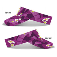 Purple Banana Leaf Hawaii Sun Visor Cap Lau Maia Plumeria Tropical Summer Vibes LT14 - Polynesian Pride