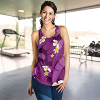 Purple Banana Leaf Hawaii Women Racerback Tank Lau Maia Plumeria Tropical Summer Vibes LT14 - Polynesian Pride