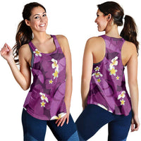 Purple Banana Leaf Hawaii Women Racerback Tank Lau Maia Plumeria Tropical Summer Vibes LT14 - Polynesian Pride