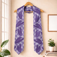 Purple Hawaii Kalo Palaka Motifs Graduation Stole Hawaiian Taro Leaves Elegant Vibes