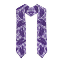 Purple Hawaii Kalo Palaka Motifs Graduation Stole Hawaiian Taro Leaves Elegant Vibes