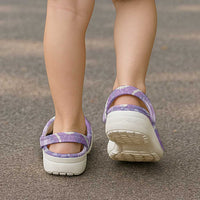 Purple Hawaii Palaka Honohono Pikake Clogs Shoes Hawaiian Orchid Lei Polynesian Pattern - Polynesian Pride
