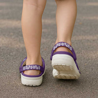 Purple Hawaii Palm Tree Hibiscus Clogs Shoes Fantasy Summer Vibe LT01 - Polynesian Pride
