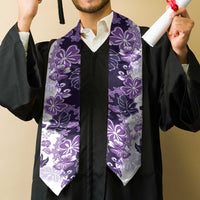 Purple Hibiscus Plumeria Floral Graduation Stole
