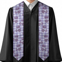 Purple Palaka Hawaii Graduation Stole Hawaiian Lehua Blossoms
