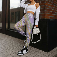 Purple Palaka Hawaii Leis Jogger Pants Hawaiian-plaid Elegant Tropical Vibes - Polynesian Pride