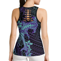 Purple Paradise Hawaii Hollow Tank Top Hammerhead Shark Tattoo Curve Polynesian - Polynesian Pride