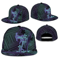Purple Paradise Hawaii Snapback Cap Hammerhead Shark Tattoo Curve Polynesian - Polynesian Pride
