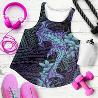Purple Paradise Hawaii Women Racerback Tank Hammerhead Shark Tattoo Curve Polynesian - Polynesian Pride