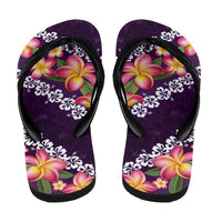 Purple Polynesia Flip Flops Plumeria Hibiscus Tropical Vibes LT14 - Polynesian Pride