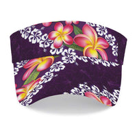 Purple Polynesia Sun Visor Cap Plumeria With Hibiscus Pattern Tropical Vibes LT14 - Polynesian Pride