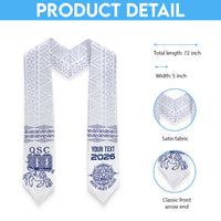 Queen Salote College 100 Years Anniversary Custom Graduation Stole Tonga QSC White