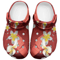 Red Banana Leaf Hawaii Clogs Shoes Lau Maia Plumeria Tropical Summer Vibes LT14 Red - Polynesian Pride